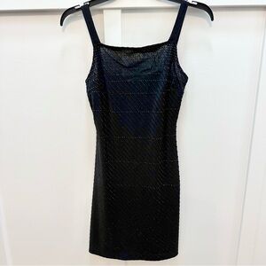 RAMPAGE USA Black beaded simple stripe mini party dress Size Small